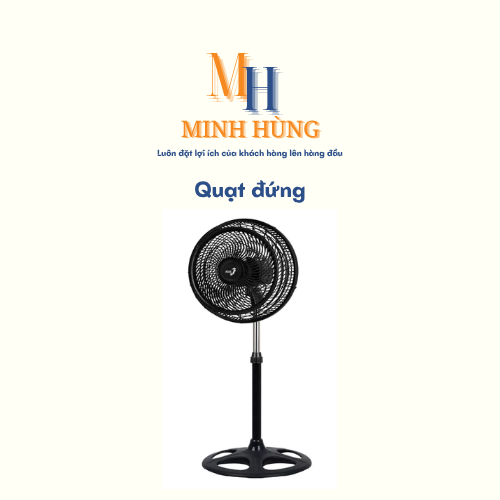 Quạt đứng ASIAVINA Turbo One VY6199E0 - 55W, màu đen, cánh trong 