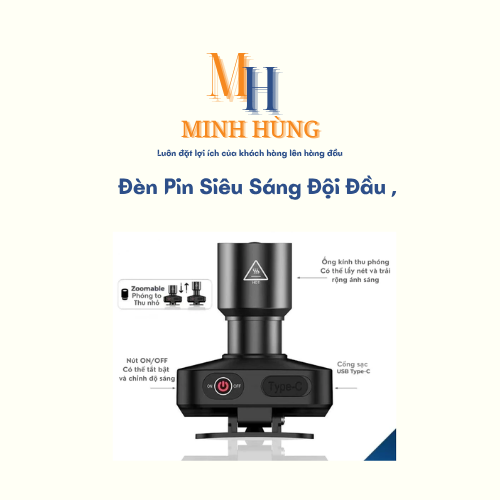 Đèn pin siêu sáng đội đầu Asia Lighting (chiếu xa tới 300m, dùng 6–20 giờ) 